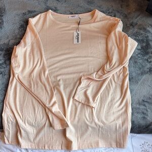 Women's peachy pink Long Sleeve Top